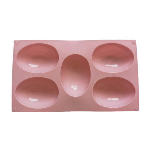โมล(Mold) แม่พิมพ์ซิลิโคน ทำวุ้น ขนม สบู่ งานdiy รูปวงรี ทรงรี 5 ช่อง (120 G.)