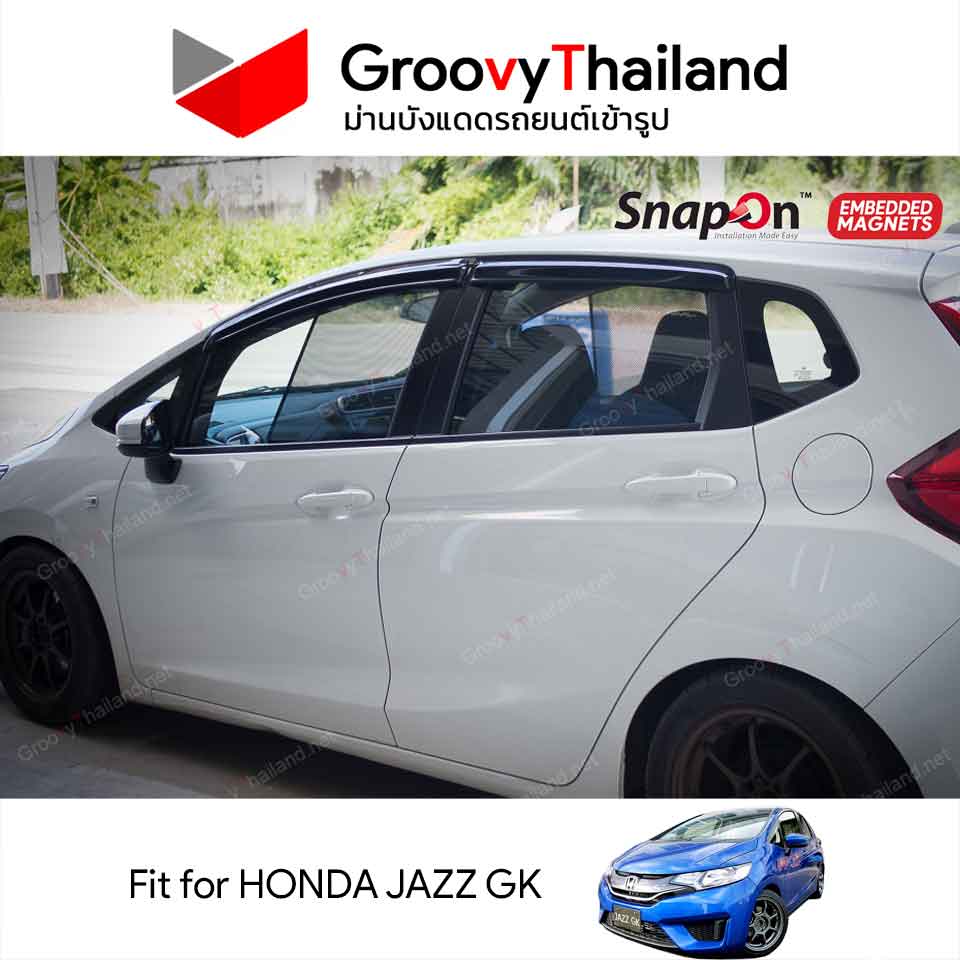 ม่านบังแดดแม่เหล็ก HONDA JAZZ GK (SnapOn Em - 6 pcs)