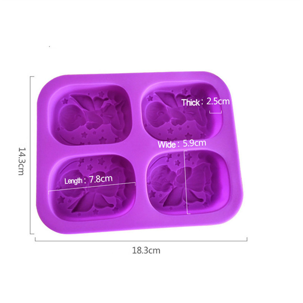 แม่พิมพ์ซิลิโคน พิมพ์สบู่ พิมพ์วุ้น พิมพ์ขนม รูปเทวดา นางฟ้า 4 ช่อง (น้ำหนักสบู่ : 70 G.)