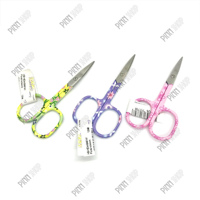 กรรไกรเล็ก ลายดอกไม้ ปลายแหลม (คละสี)