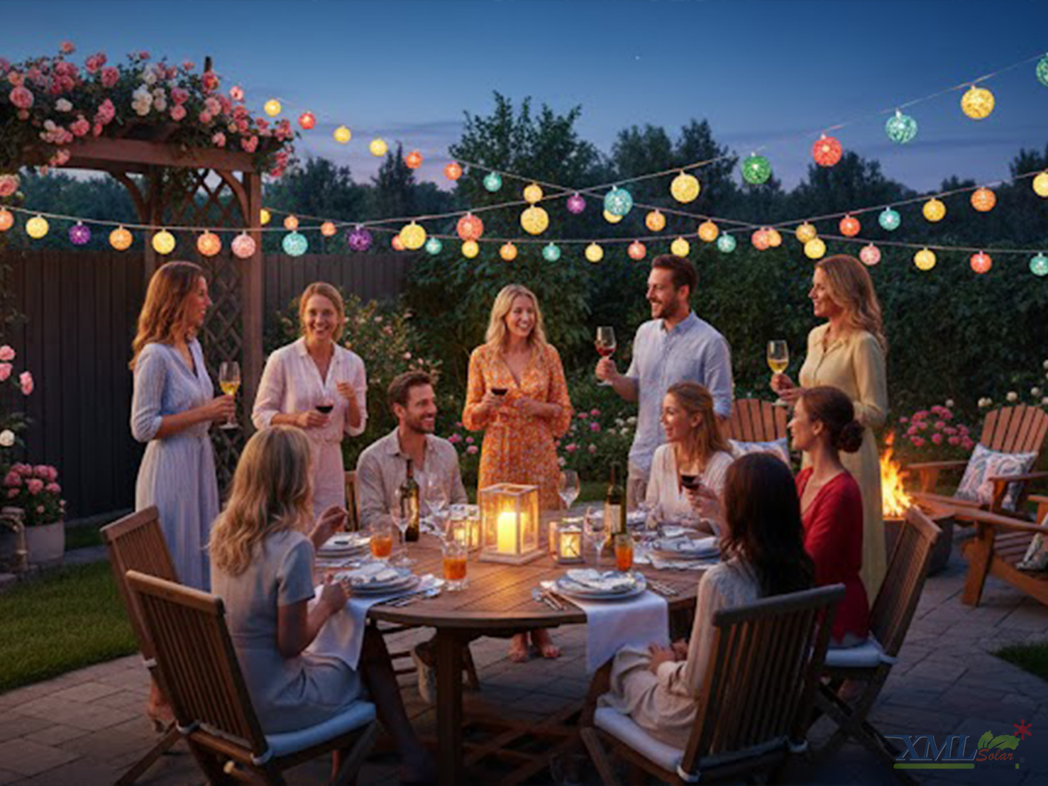 ไฟกระพริบโซล่าเซลล์ ทรงบอล รุ่น MD-SSL-6M-30B (แสง : หลากสี)