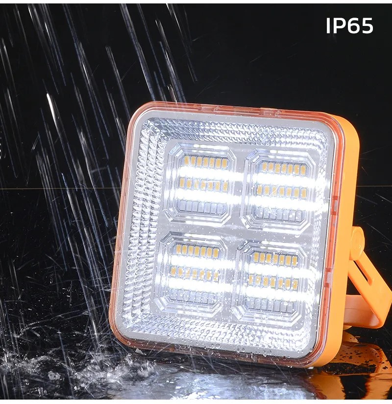 โคมไฟพกพาโซล่าเซลล์ 1800 Lumen รุ่น MD-SL-D6-200W-ORG (เปิดได้ 3 แสง)