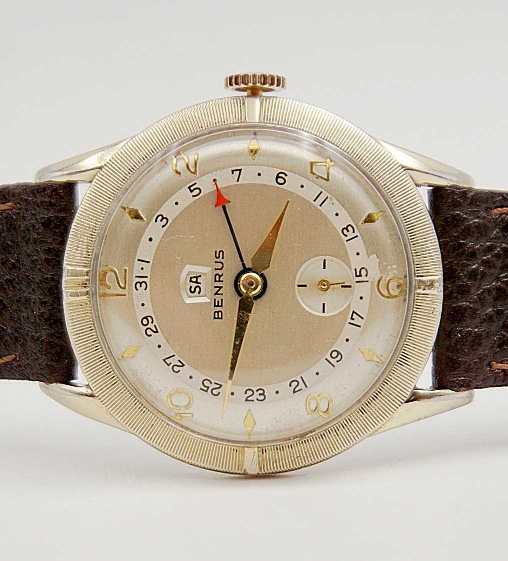 นาฬิกาเก่า BENRUS POINTER DATE ไขลาน