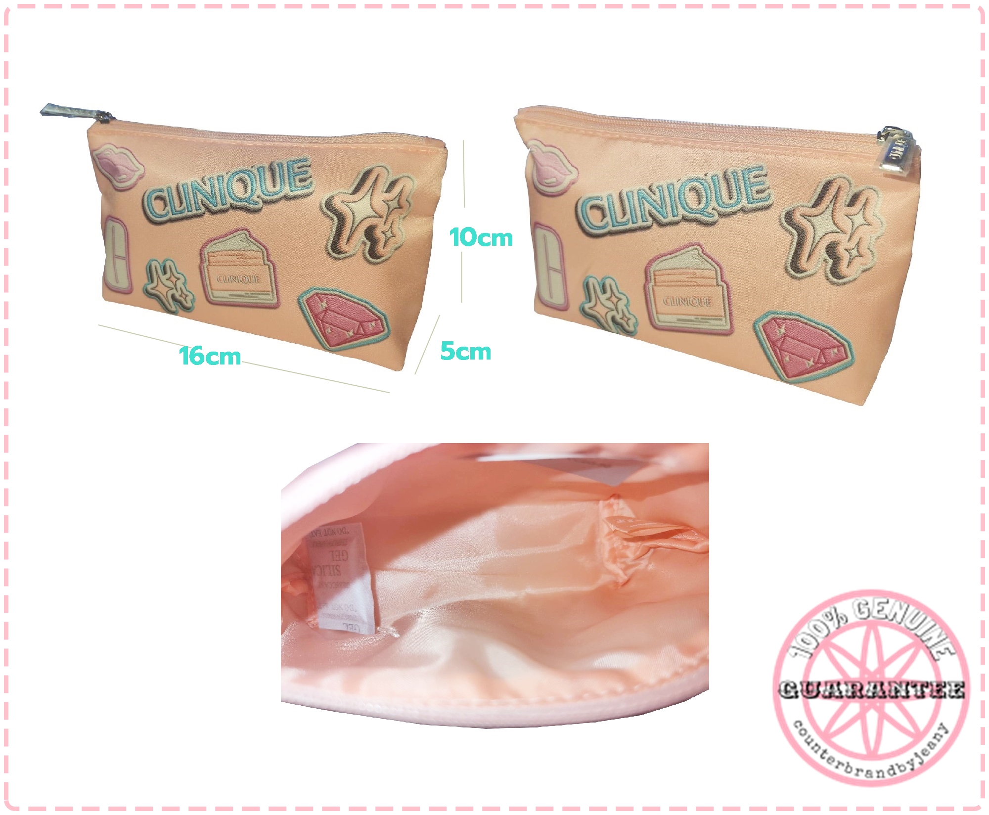 กระเป๋าเครื่องสำอาง สีโอลด์โรส CLINIQUE Old Rose Pouch (พร้อมส่ง)