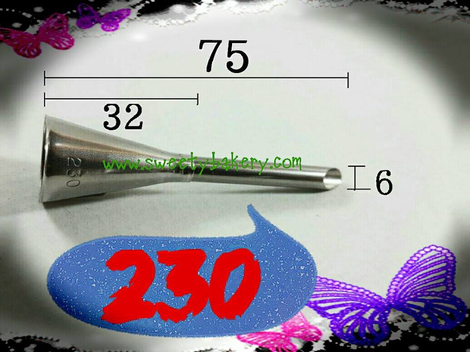 หัวบีบไซส์พิเศษ เบอร์ 230 (นำเข้าเกาหลี) FRITTER TUBES หัวบีบสอดไส้เอแคร์