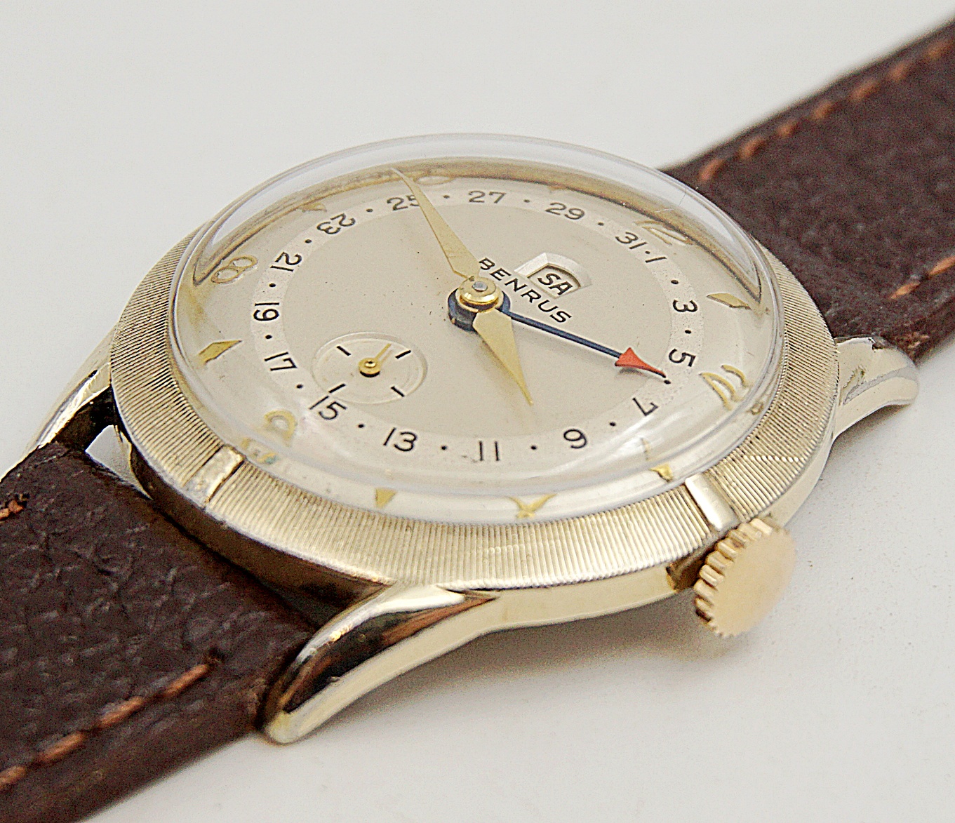 นาฬิกาเก่า BENRUS POINTER DATE ไขลาน