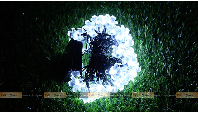 ไฟกระพริบโซล่าเซลล์ รูป ดอกไม้ 50 ดอก (เเสง : ขาว)