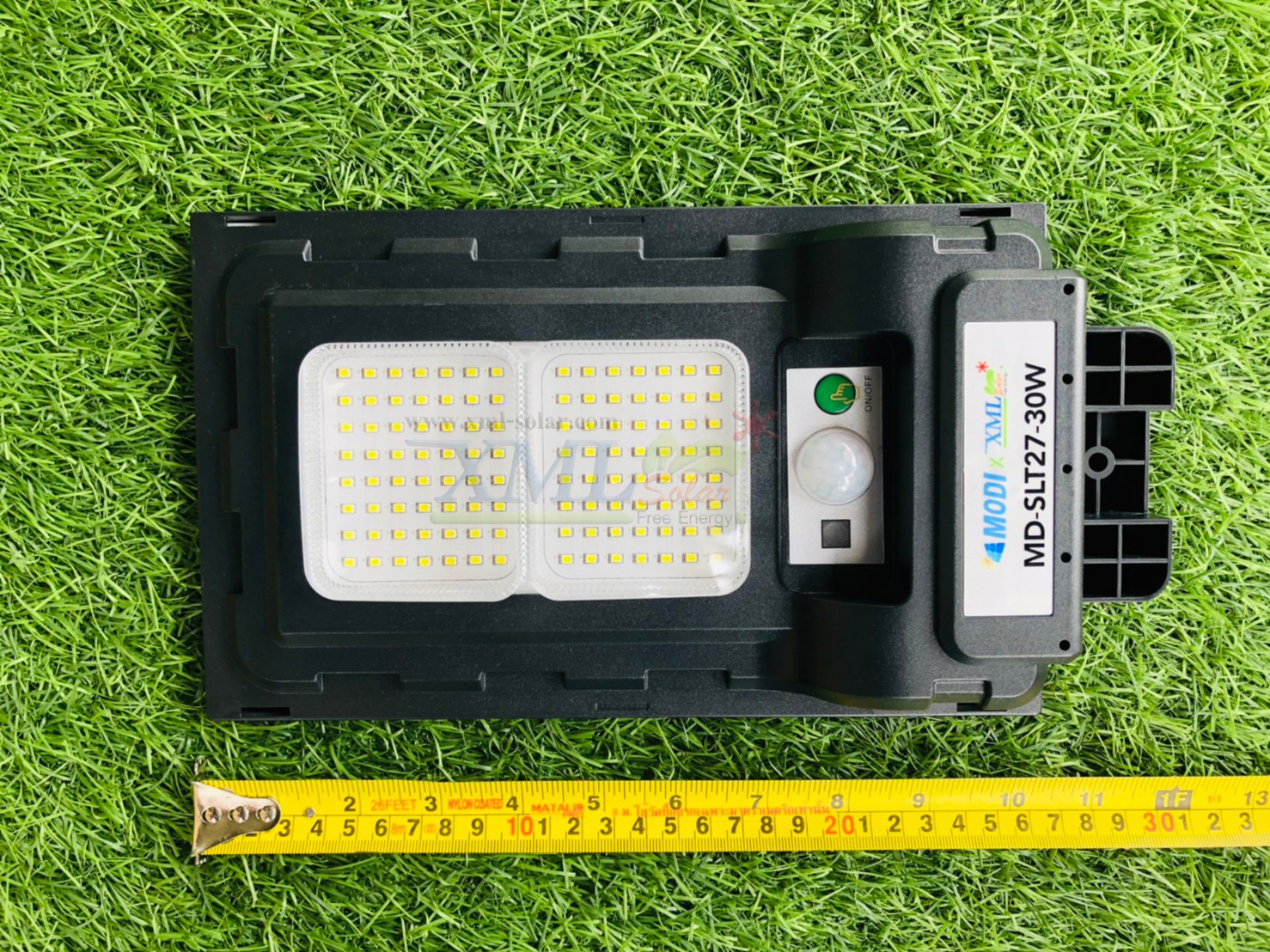 ไฟถนนโซล่าเซลล์ รุ่น MD-SLT27-30W (ขาเหล็ก)(ระบบสว่างค้าง) ของแท้ แบรนด์ MODI XMLSOLAR