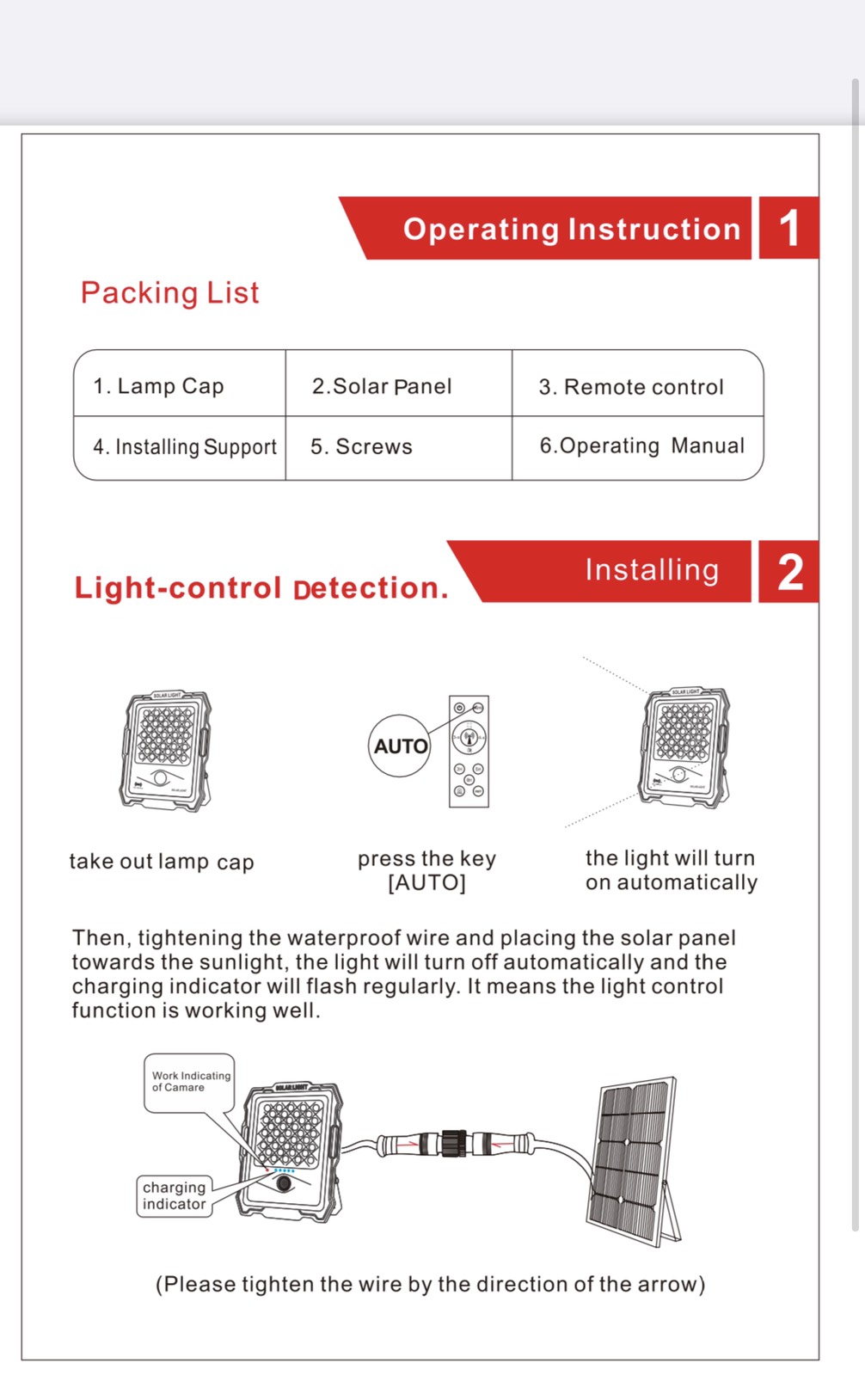 ไฟสปอตไลท์โซล่าเซลล์ 300 W. รุ่น Smart IOT With CCTV Camera (เเสง : ขาว)