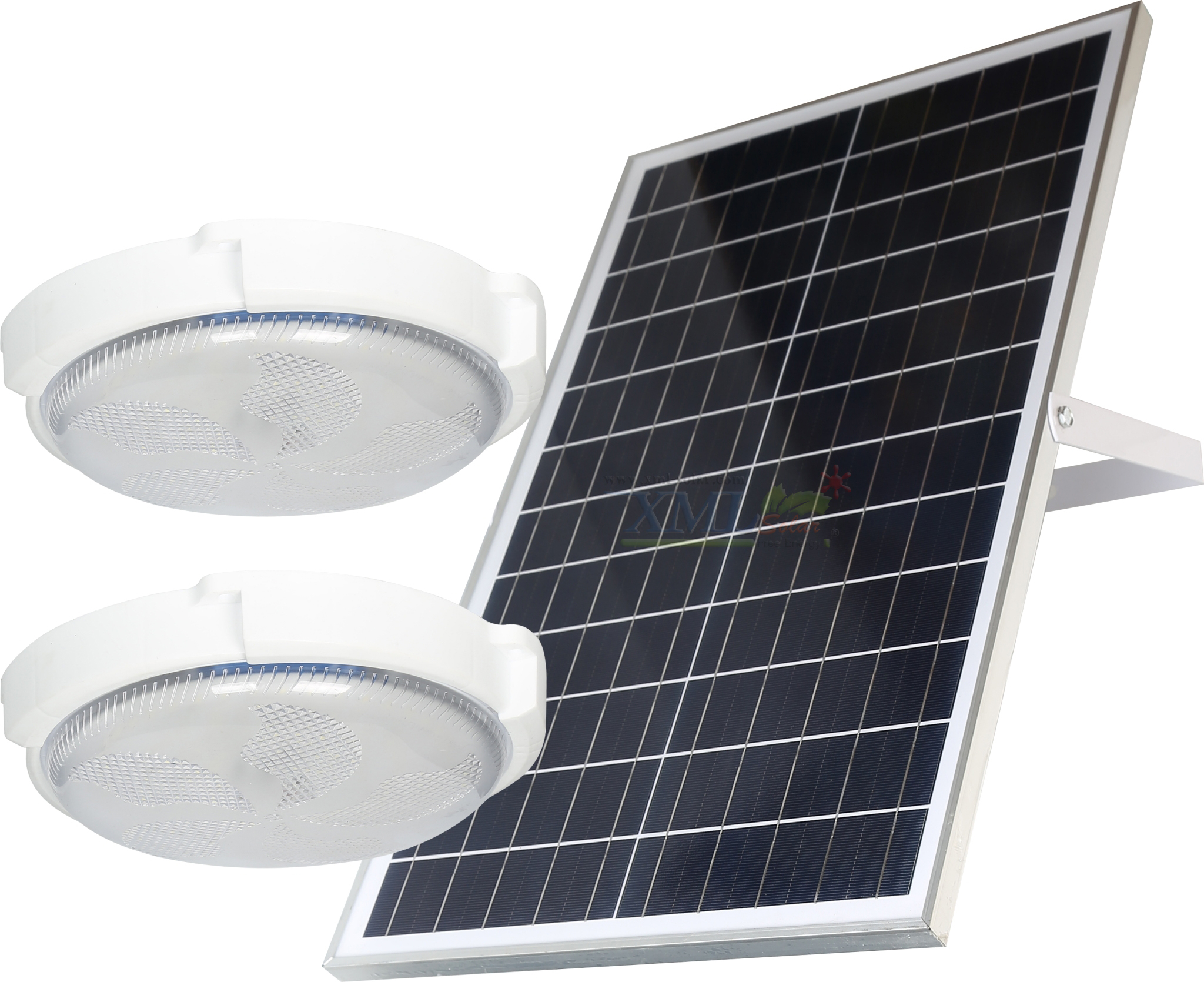 โคมไฟซาลาเปาโซล่าเซลล์ ติดเพดาน-ผนัง รุ่น 300W.+300W. (แสงขาว)( 2 โคม )