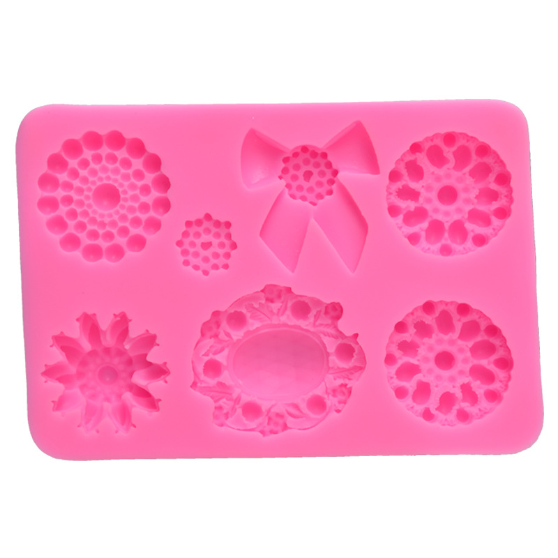 แม่พิมพ์ ซิลิโคน สำหรับทำฟองดองท์ กัมเพส รูปเครื่องเพชร (พิมพ์สีเขียว)