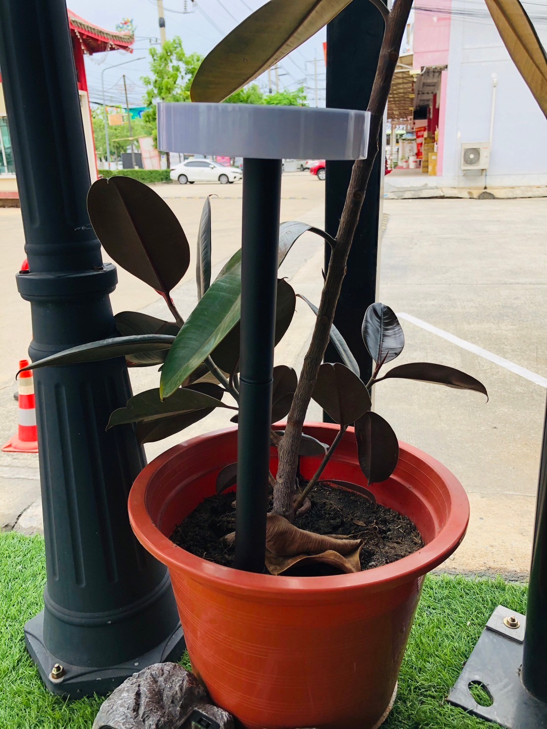 โคมไฟฝังพื้นโซล่าเซลล์ ทรงกลม รุ่น DPD-0544 (แสงขาว + เหลืองวอมไวท์)