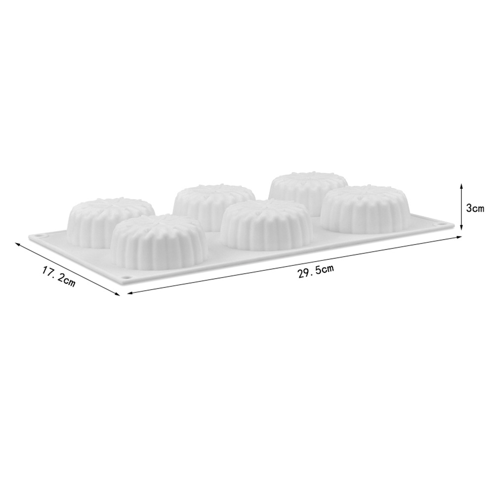 โมล(Mold) แม่พิมพ์ซิลิโคน ทำวุ้น ขนม สบู่ งานdiy ทรงกลมลายหยัก 6 ช่อง (80 G.)