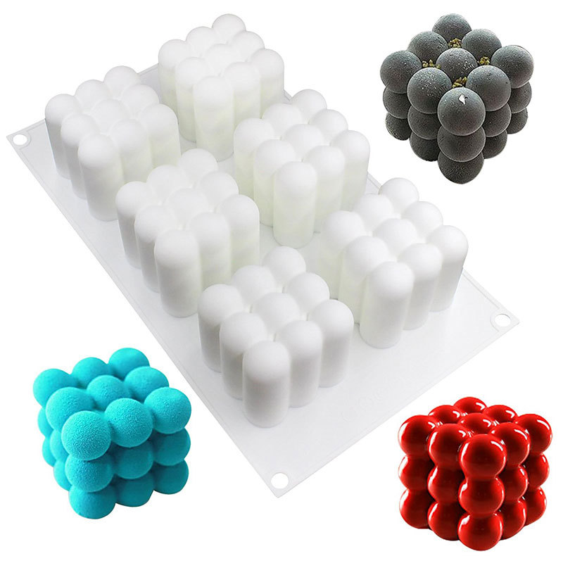 โมล(Mold) แม่พิมพ์ซิลิโคน ทำวุ้น ขนม สบู่ งานdiy รูปบล็อคสี่เหลี่ยม 6 ช่อง (150 G.)