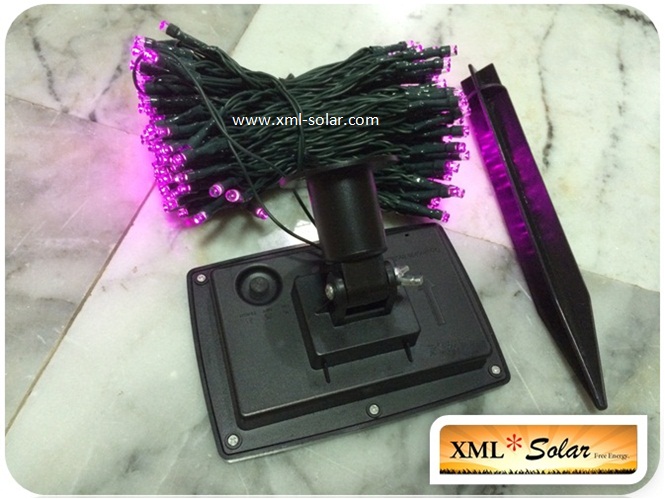 ไฟกระพริบโซล่าเซลล์ 200 LED (2 ฟังก์ชั่น) (เเสง : สีชมพู)