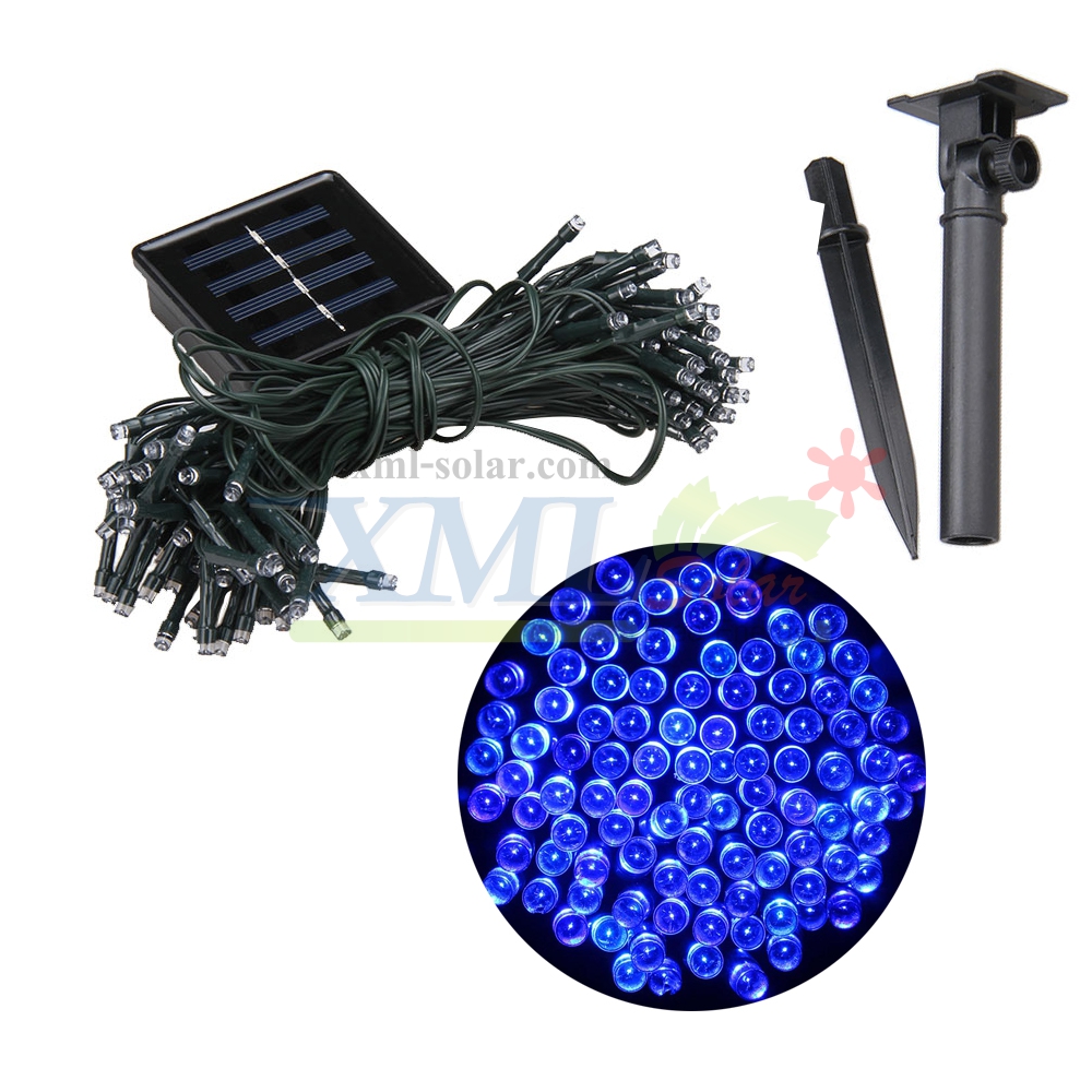 ไฟกระพริบโซล่าเซลล์ 100 LED (เเสง : ฟ้า)
