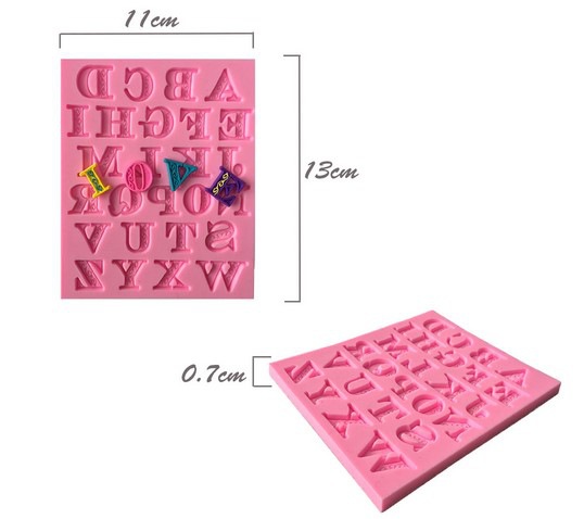 แม่พิมพ์ ซิลิโคน สำหรับทำฟองดองท์ กัมเพส รูป a-z