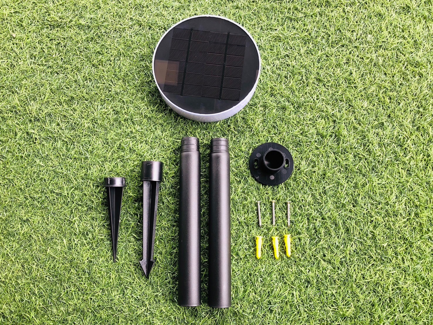 โคมไฟฝังพื้นโซล่าเซลล์ ทรงกลม รุ่น DPD-0544 (แสงขาว + เหลืองวอมไวท์)