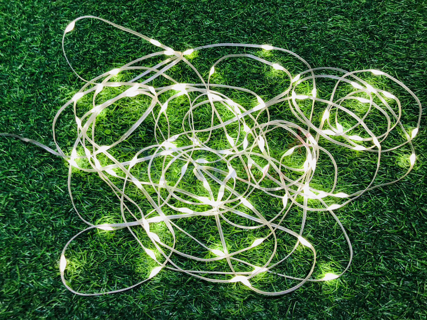 ไฟกระพริบโซล่าเซลล์ รุ่นใหม่สายขาว ยาว 10 เมตร (เเสง : เหลืองวอมไวท์)