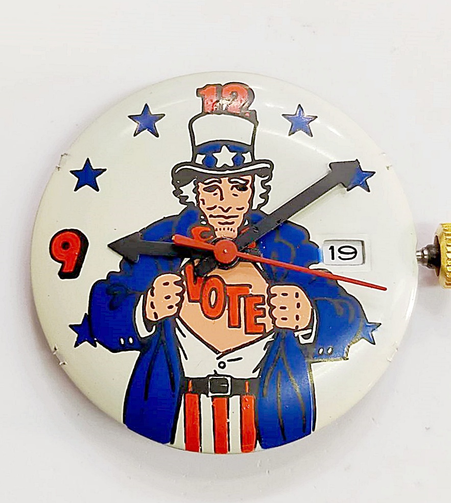 นาฬิกาเก่า TIMEX Uncle Sam Vote ไขลาน