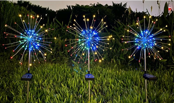 ไฟปักสนามโซล่าเซลล์ ทรงพลุ 120 LED (1 แถม 1)