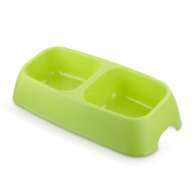 ชามอาหารสุนัข 2 ช่อง รุ่น Bread สี Spring Green 34x6.5cm