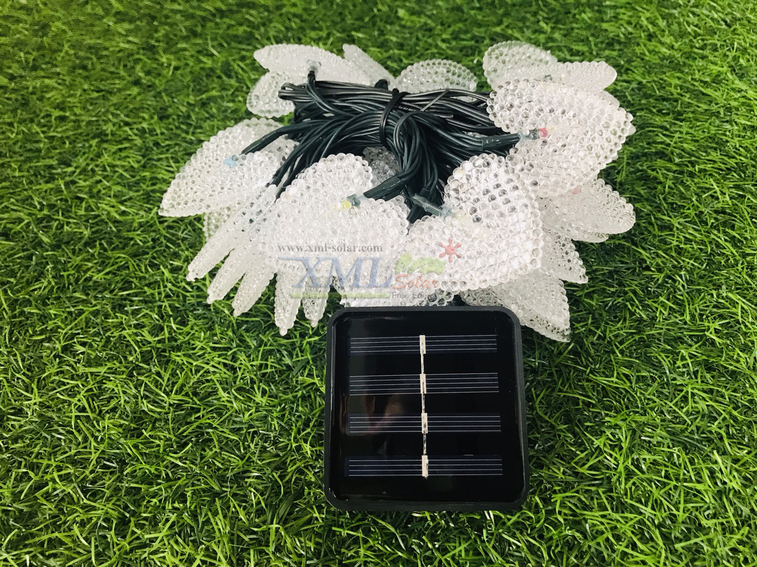 ไฟกระพริบโซล่าเซลล์ ทรงหัวใจ 50 ดวง (เเสง : หลากสี)