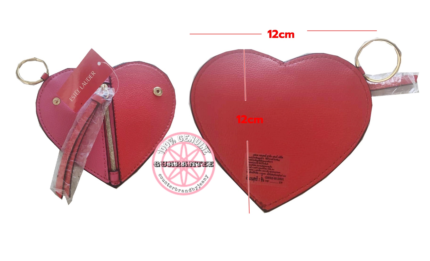ESTEE LAUDER Red and Pink Heart Pouch Key Ring (พร้อมส่ง)