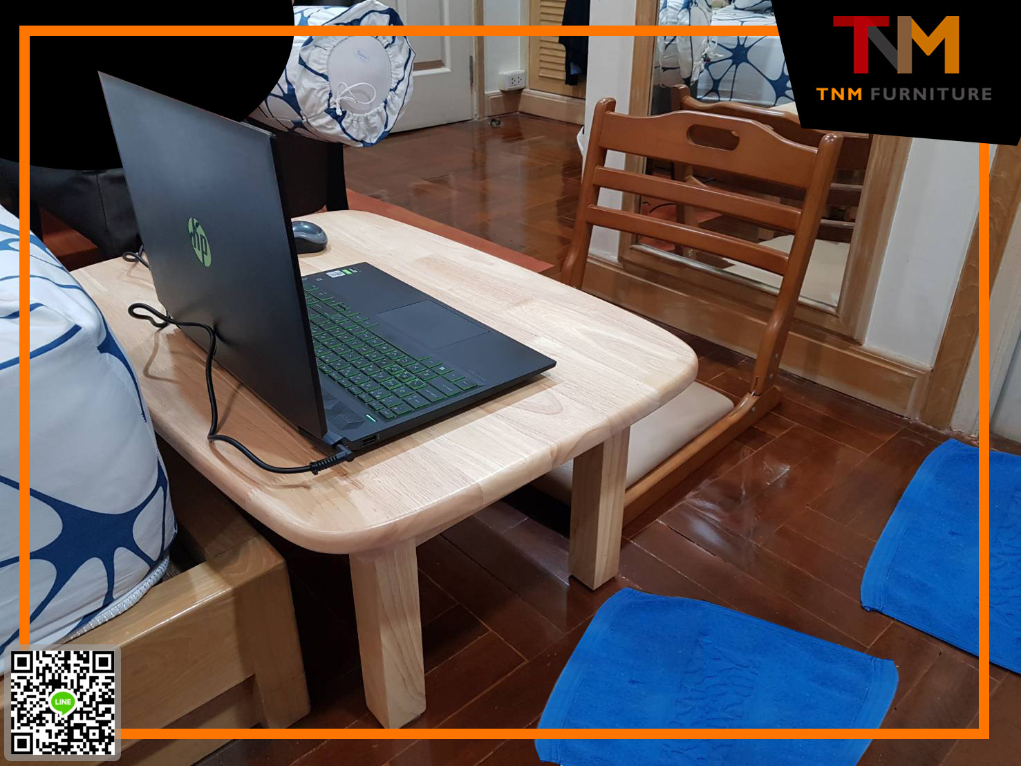 โต๊ะพับญี่ปุ่น ไม้ยางพารา
