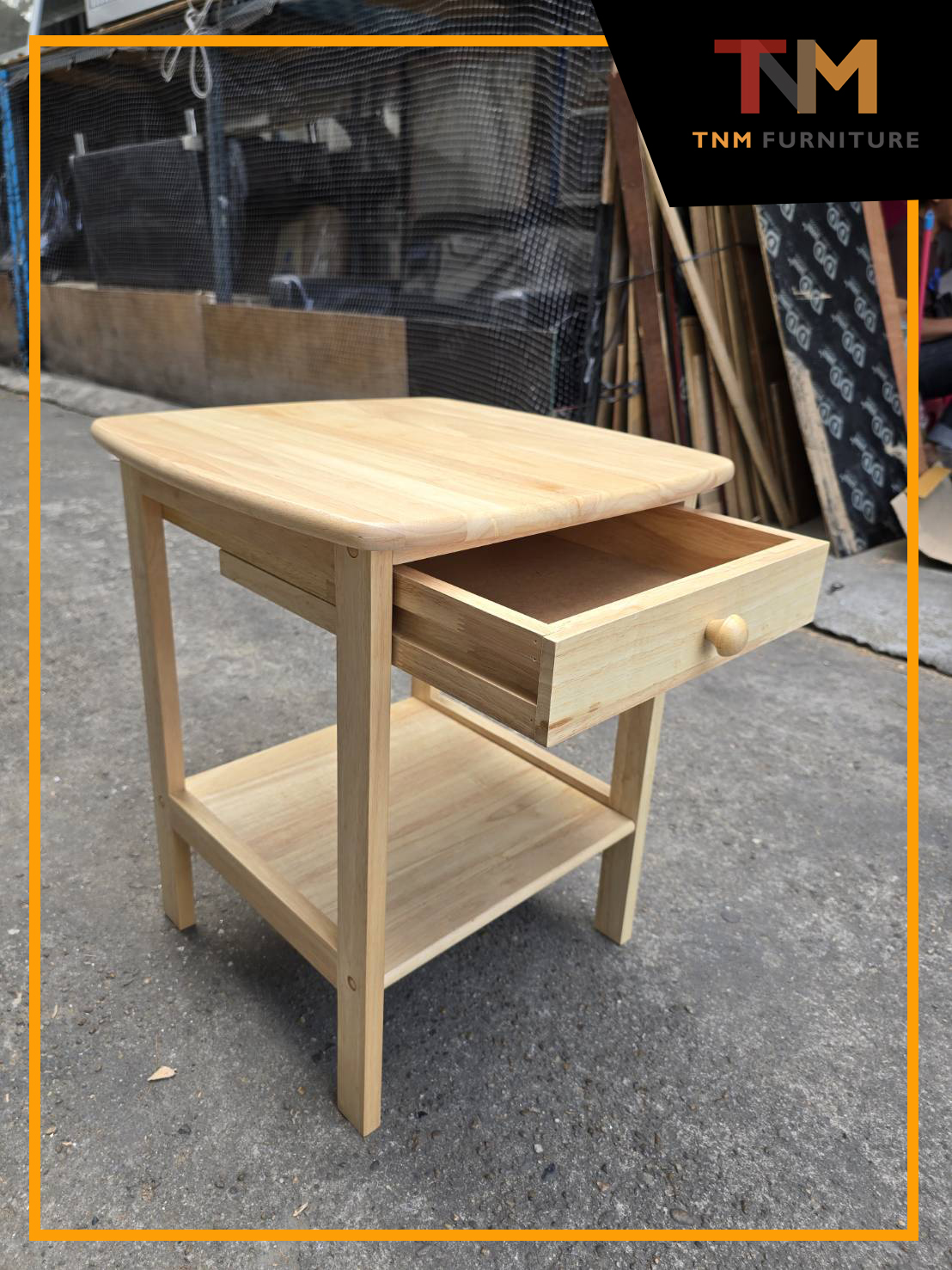 โต๊ะหัวเตียงไม้ยางพารา