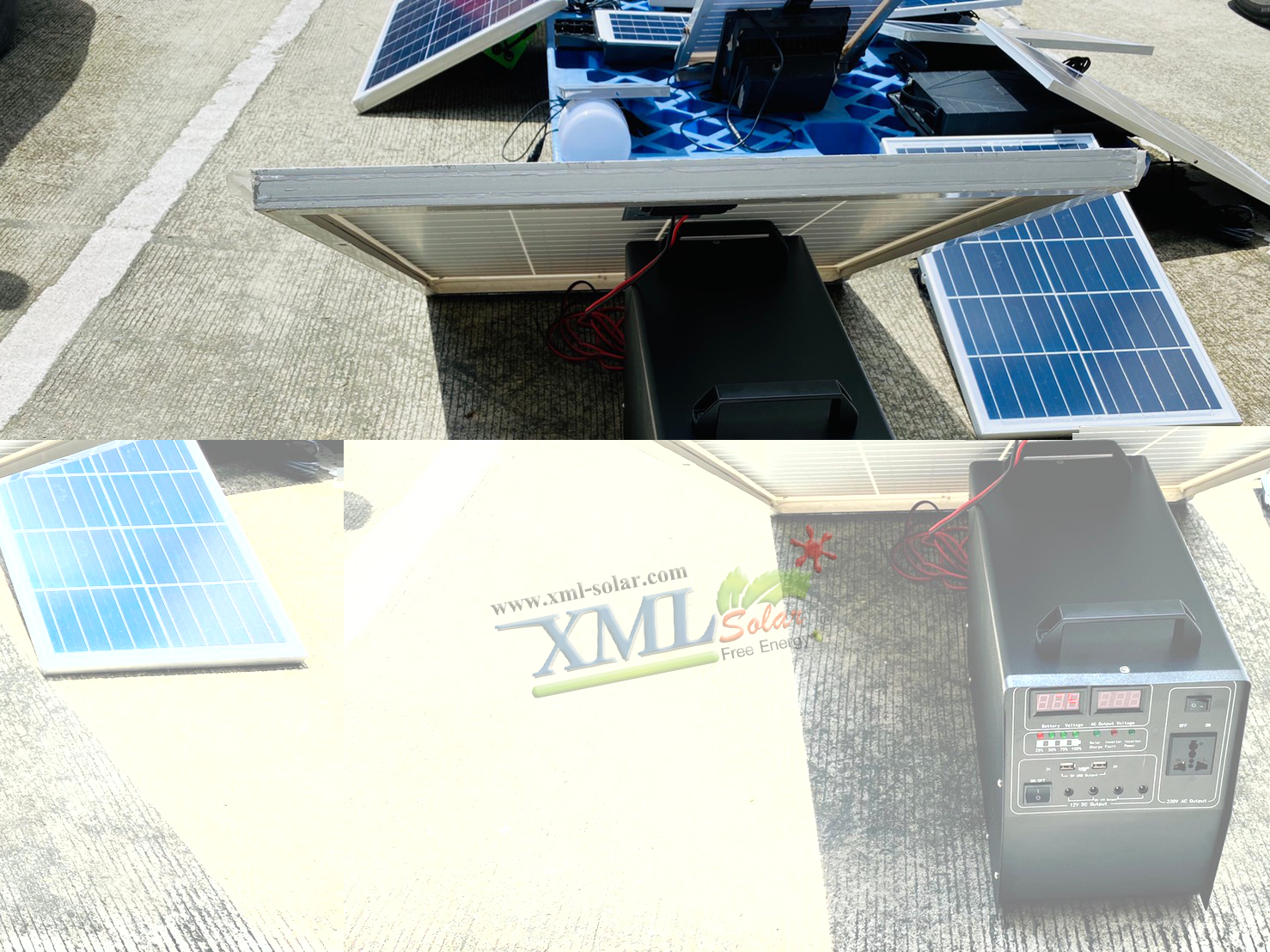 ชุดอเนกประสงค์โซล่าเซลล์(ชุดนอนนา) 200W. (AC 220v. / DC 12V.)