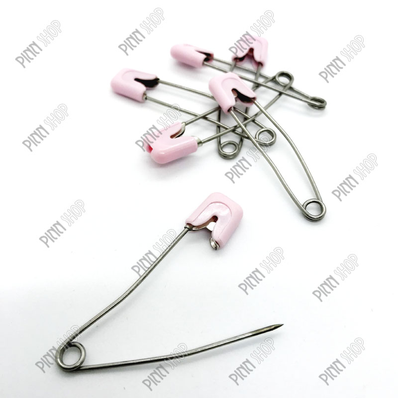 เข็มกลัดผ้าอ้อมสีชมพู ขนาด 56 มม.