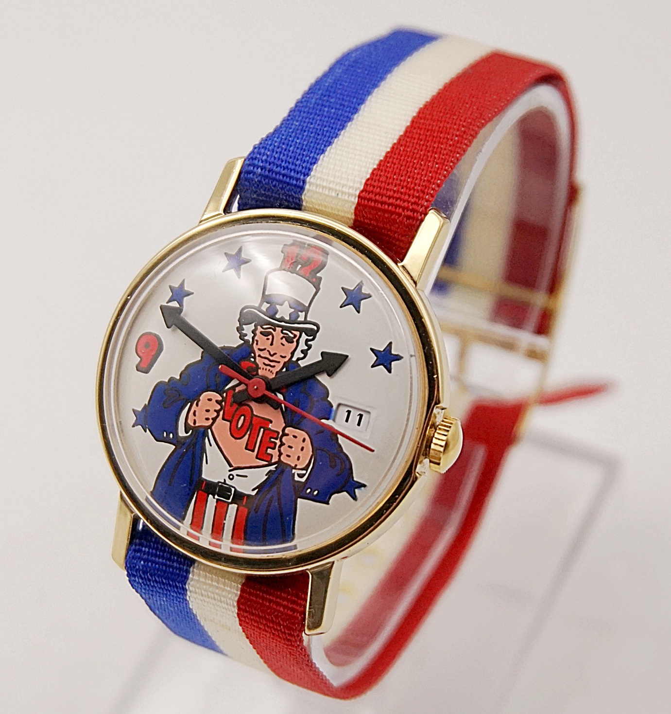 นาฬิกาเก่า TIMEX Uncle Sam Vote ไขลาน