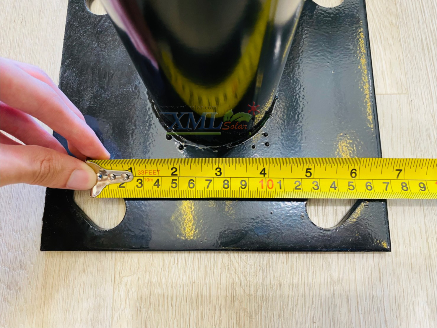 เสาไฟสนาม เหล็กพ่นสีดำ (ปลาย 3 นิ้ว)