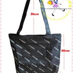 KANEBO Black Tote Bag กระเป๋าโท๊ทสีดำ กระเป๋าผ้าสีดำ มีซิป สกรีนลาย (พร้อมส่ง)