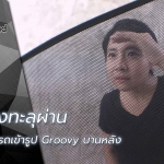 การมองทะลุม่านบังแดดรถเข้ารูป Groovy บานหลัง