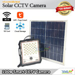 ไฟสปอตไลท์โซล่าเซลล์ 100 W. รุ่น Smart IOT With CCTV Camera (เเสง : ขาว)
