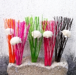 ก้านไม้งาย้อมสี 6.5" + ดอกไม้ดูดน้ำหอม 5 ช่อ (ดอกไม้ 1 ดอก/ช่อ)