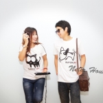 ชุดคู่เสื้อยืดลายน้องหมา+น้องแมว