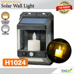 โคมไฟติดผนังเชิงเทียนโซล่าเซลล์ ระบบเซนเซอร์ กันน้ำIP65 เปิดปิดอัตโนมัติ (แสง : เหลือง+แสงขาว)