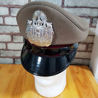 หมวกหม้อตาลตำรวจสีกากีสนว ชายชั้นประทวน กระดุมดำ ราคา 600บาท