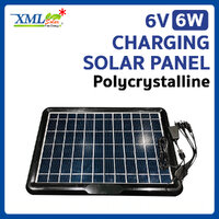 แผงโซลาร์เซลล์ 6W 6V แผงชาร์จพลังงานแสงอาทิตย์แบบพกพา พร้อมสาย USB