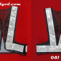 เสื้อสะท้อนแสงมีซิป สีดำ ขาว ราคา 595 บาท