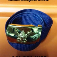 เข็มขัดสีกรมท่าพร้อมหัวครุฑ ราคา 200 บาท