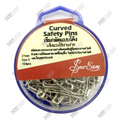 เข็มกลัดสีเงินแบบโค้ง ขนาด 27 มม.