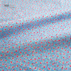 ผ้าญี่ปุ่น YUWA (ดอกไม้เล็ก พื้นฟ้า)