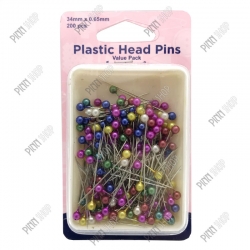 เข็มหมุดหัวพลาสติก บรรจุ 200 เล่ม