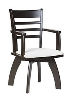 เก้าอี้ไม้ยางพารา หุ้มเบาะ หมุนได้