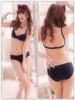 ชุดชั้นในสายเส้นเดียว มีฟองน้ำเสริม เปลี่ยนเป็นสายใสได้ มีกางเกงในให้เข้าชุด size 32/70, 34/75 SALE ราคาชุดละ 100 บาท