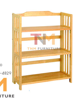 ชั้นวางหนังสือไม้ยาง 3ชั้น (พับเก็บได้)